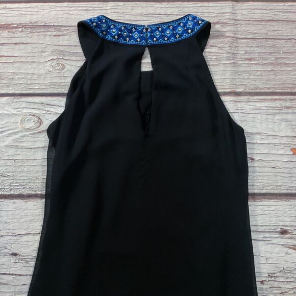 WHBM Womens Dress size 6 Black Blue Sheath Evening Formal Dinner Layered Chiffon - Picture 11 of 11